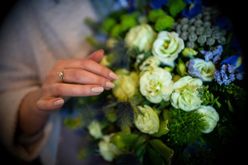 Romantic bouquet for engagement wedding celebration floral event in flowershop