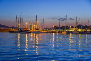 ALTEA, SPAIN - January 4, 2019: View of the city from the port.