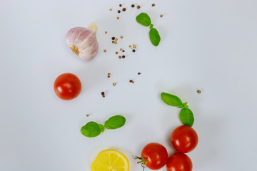 Healthy seasoning with lemon and tomato.