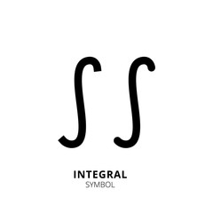 Fototapeta premium Integral symbol. Integral icon isolated on white background. Math sign, vector icon. Mathematic symbol, vector illustration, simple element.