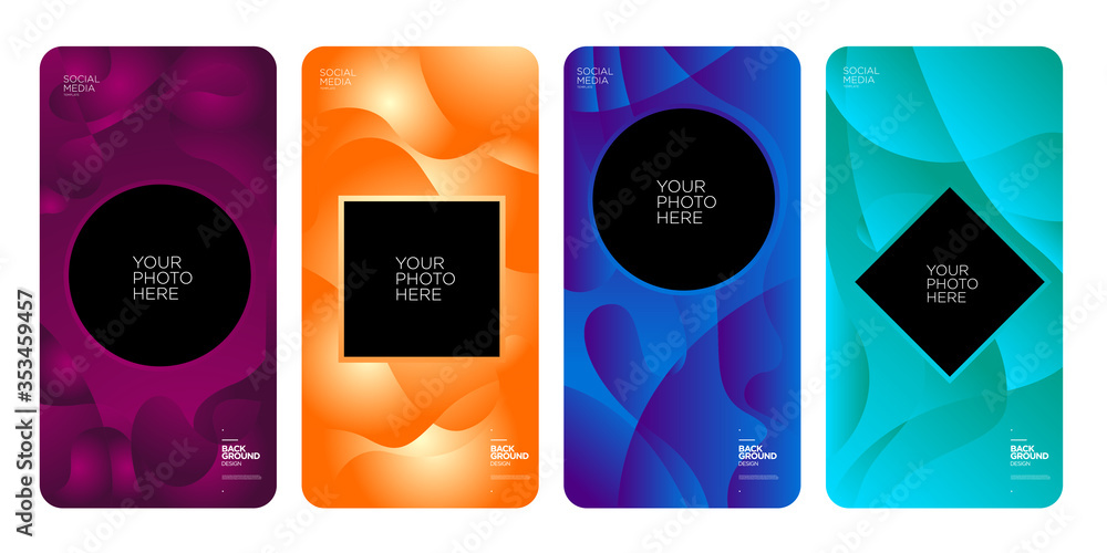 Poster vector colorful abstract fluid gradient pattern background for social media story banner