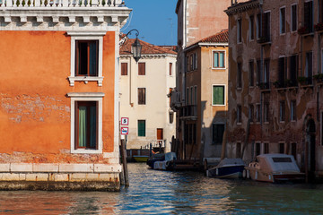 Venice canal. Houses on the water