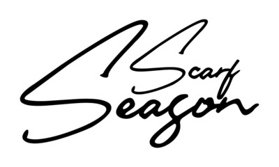Scarf Season Cursive Calligraphy Black Color Text On White Background