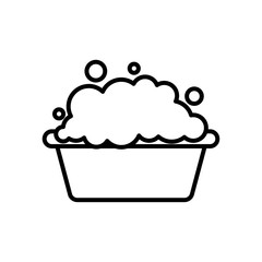bucket with soapy water icon, line style