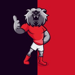 Animal cartoon mascot design with modern illustration concept style for football team