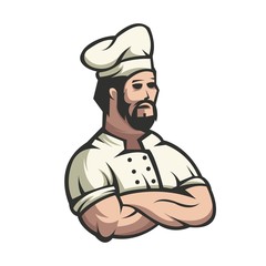 Chef mascot logo design vector with modern illustration concept style for badge, emblem and t shirt printing. Chef illustration for sport and e-sport team.