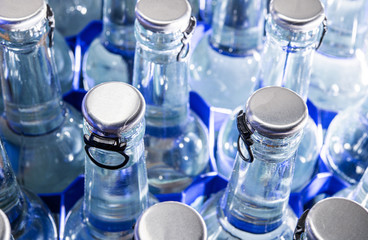 Bottles of Fresh Sparking Mineral Water