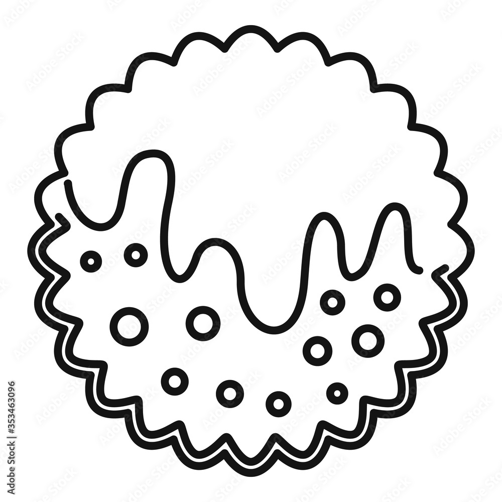 Poster cream cookie icon. outline cream cookie vector icon for web design isolated on white background