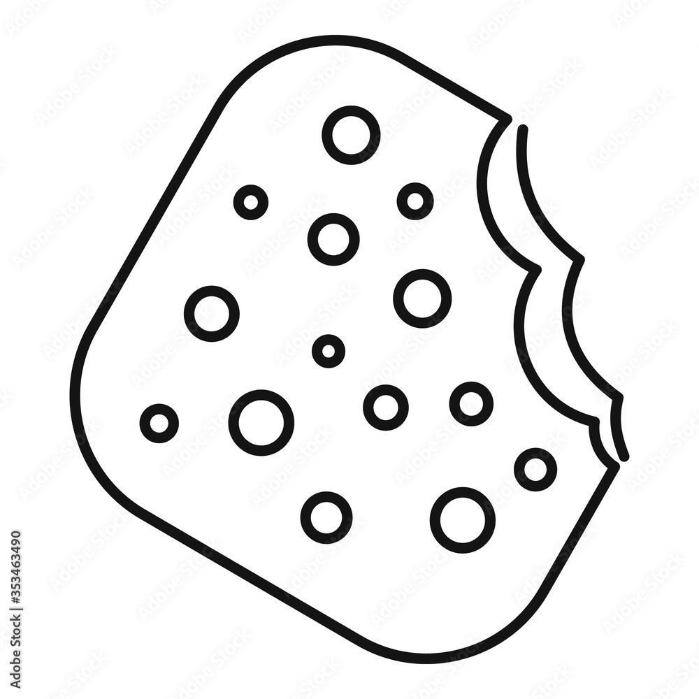 Poster bite biscuit icon. outline bite biscuit vector icon for web design isolated on white background