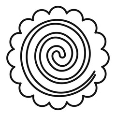 Sweet spiral biscuit icon. Outline sweet spiral biscuit vector icon for web design isolated on white background