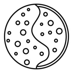 Half cream chocolate icon. Outline half cream chocolate vector icon for web design isolated on white background