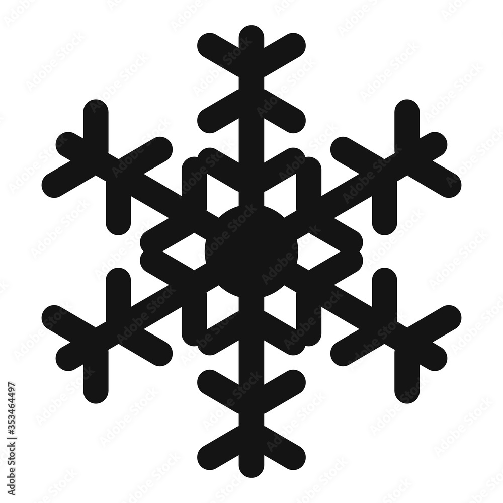 Aufkleber flower snowflake icon. simple illustration of flower snowflake vector icon for web design isolated o