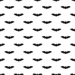 Seamless pattern of bats on a white background