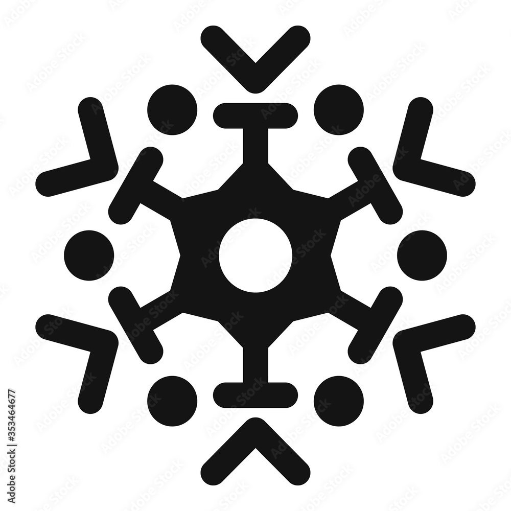 Poster frozen snowflake icon. simple illustration of frozen snowflake vector icon for web design isolated o