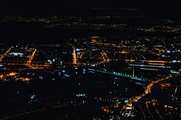 Fototapeta na wymiar Aerial view a big futuristic city