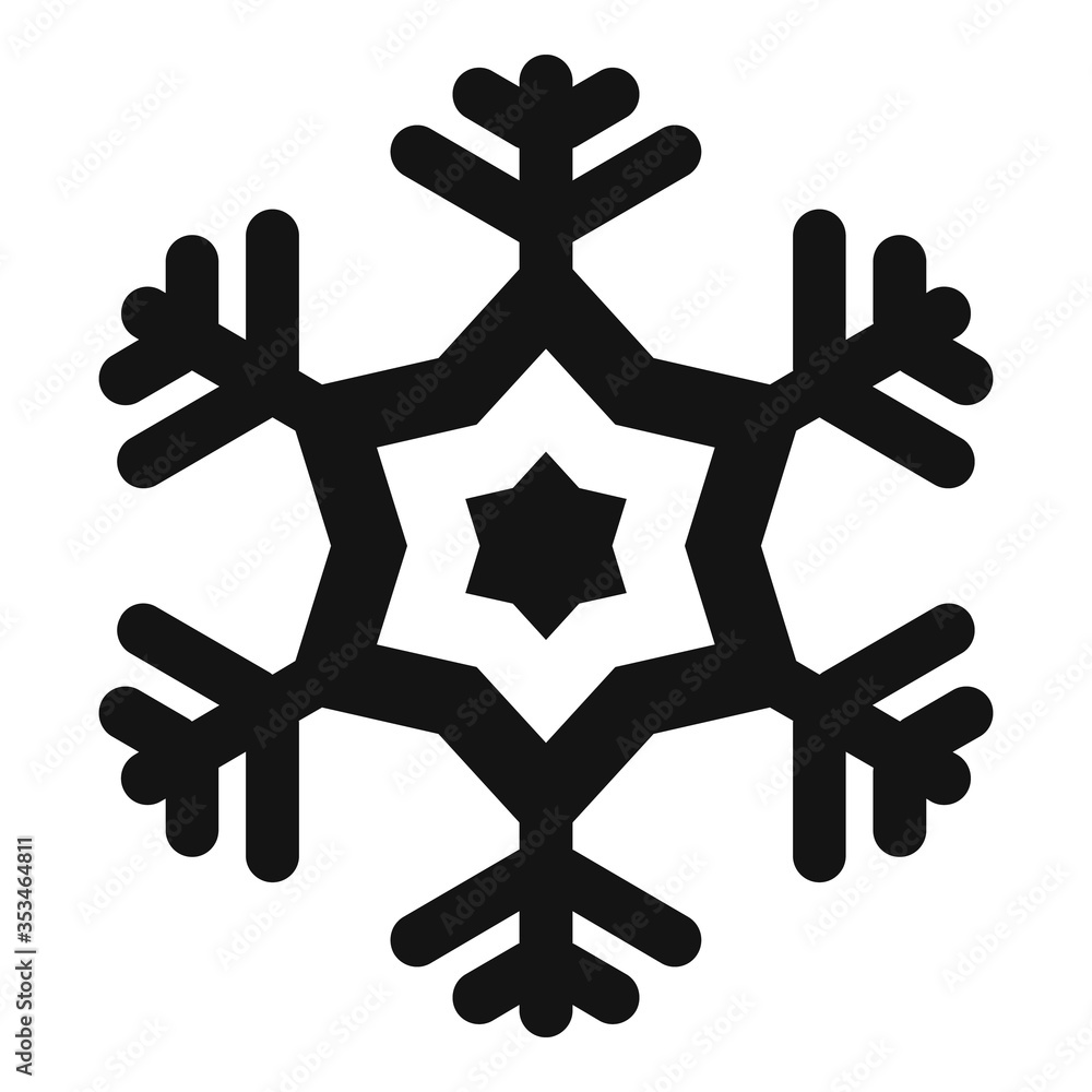 Poster crystal snowflake icon. simple illustration of crystal snowflake vector icon for web design isolated