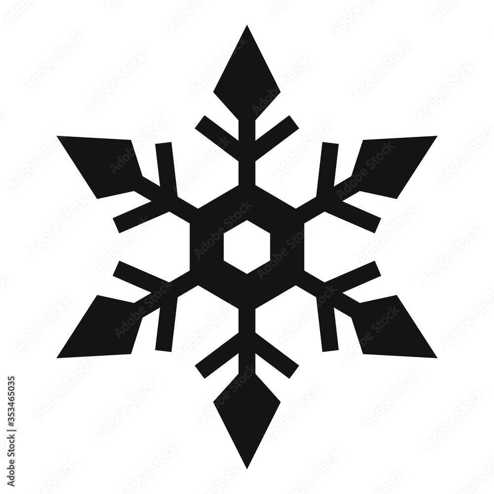 Aufkleber geometric snowflake icon. simple illustration of geometric snowflake vector icon for web design isol