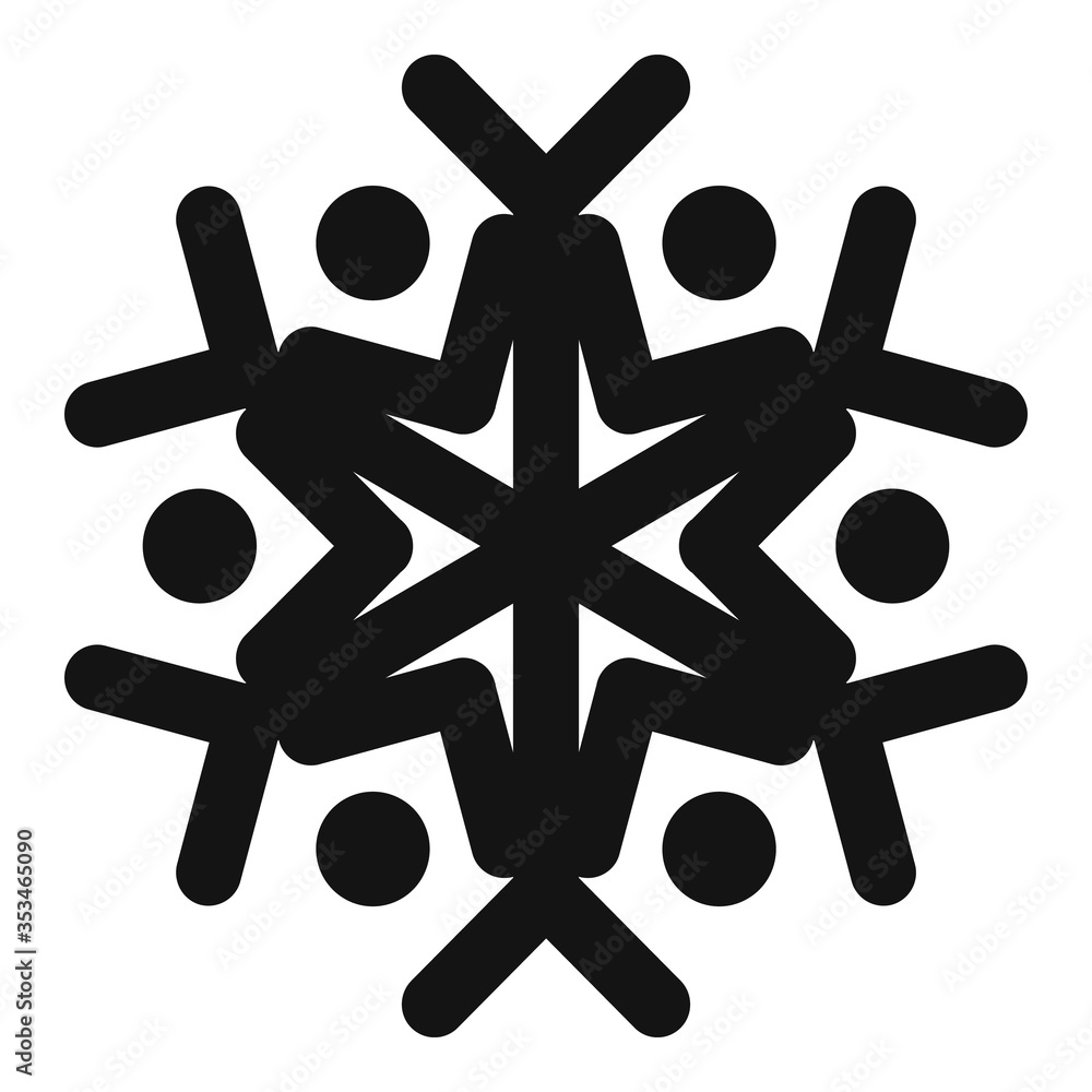 Poster silhouette snowflake icon. simple illustration of silhouette snowflake vector icon for web design is