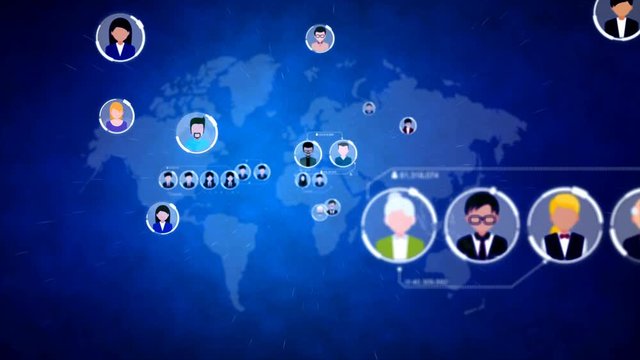 Social Network People Communicating And Networking Over Social Media Animation