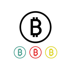 bitcoin flat icon, vector illustration