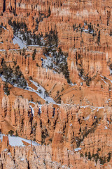 red rock canyon in winter snow