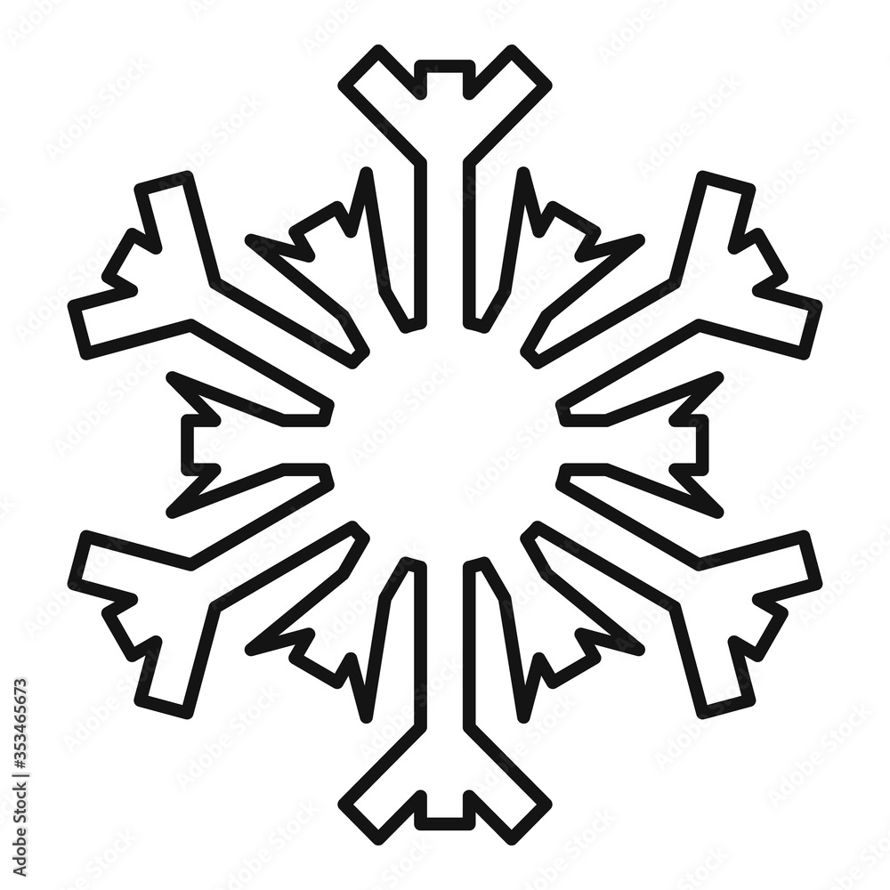 Aufkleber december snowflake icon. outline december snowflake vector icon for web design isolated on white bac