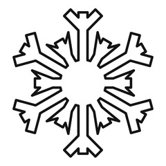 December snowflake icon. Outline december snowflake vector icon for web design isolated on white background