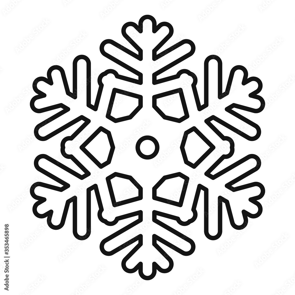Poster ornament snowflake icon. outline ornament snowflake vector icon for web design isolated on white bac