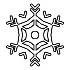 Merry snowflake icon. Outline merry snowflake vector icon for web design isolated on white background