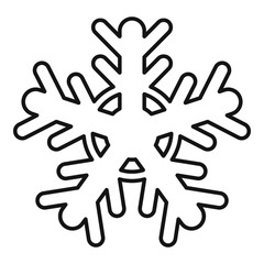 Cold snowflake icon. Outline cold snowflake vector icon for web design isolated on white background