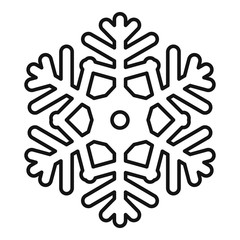 Ornament snowflake icon. Outline ornament snowflake vector icon for web design isolated on white background