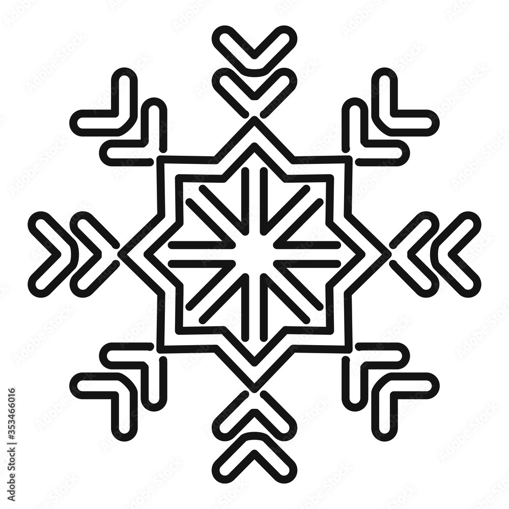 Poster star snowflake icon. outline star snowflake vector icon for web design isolated on white background