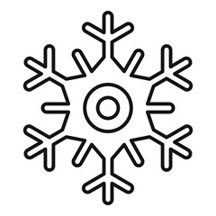 Ice snowflake icon. Outline ice snowflake vector icon for web design isolated on white background