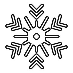 Texture snowflake icon. Outline texture snowflake vector icon for web design isolated on white background