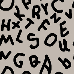 Seamless pattern English alphabet letters in black for websites magazines articles textiles fabrics