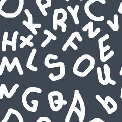 Seamless pattern English alphabet letters in black for websites magazines articles textiles fabrics