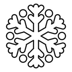 Obraz premium Weather snowflake icon. Outline weather snowflake vector icon for web design isolated on white background