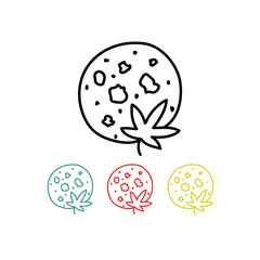 marijuana cookie doodle icon, vector illustration