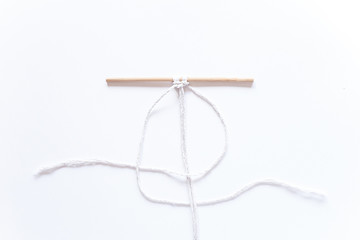 macrame weaving. step-by-step instructions for the square node. Step 8 Do it yourself. DIY