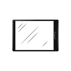 Tablet Black flat design Icon Isolated on white background