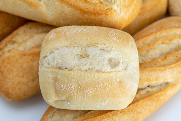 bread roll in the foreground