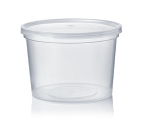 Round transparent disposable food container