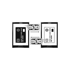 Mobile money transfer Business concept icon isolated on white background