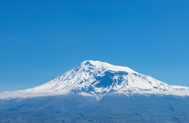 Fototapeta na wymiar Close up view of mountain Ararat peak. Armenia.