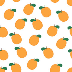 Abstract Apricot background.Seamless pattern of fresh fruits.Vector illustration.
