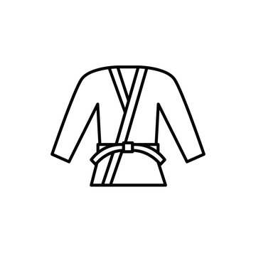 recommend clip art: martial arts suit line icon, vector illustration