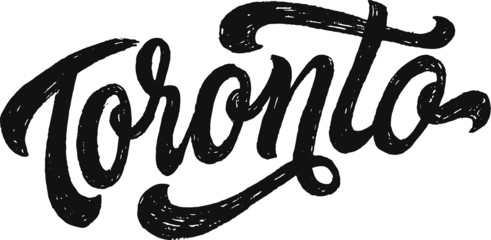 Hand lettering text Toronto. Modern calligraphy, hand drawn, t-shirt print, sticker, label, template. Typography.