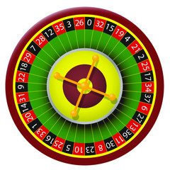Color image roulette. Roulette casino. Vector stock isolated image on white background. The concept of casino games