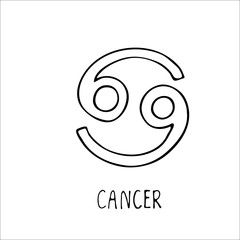 Cancer isolated single simple astrology sign in vector