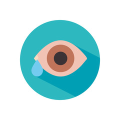 watery eye icon, block style